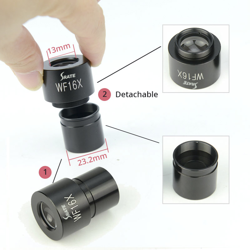 Srate 16X Wide Angle Eyepiece WF16X Biological Microscope Lens 23.2mm Mounting Size Optical apparatus and instruments