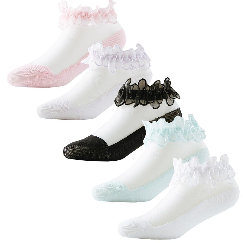 Ankomster vår sommar baby flickor spetsstrumpor ultratunna spetsar osynliga strumpor prinsessa kristall skira strumpor 0-2y