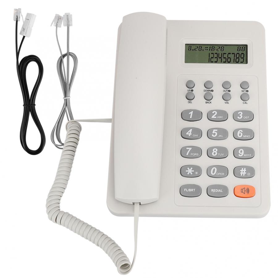 Telefoon kx -t8206 engels kantoor desktop telefoon dtmf\fsk dual system vaste lijn met lcd-scherm draadloze telefoon voor thuis: Wit