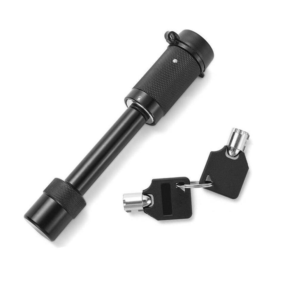 Anhængertræk lås hitch pin hitches modtager låse med nøgler, sort/sølv 2 c4 w 7: Sort