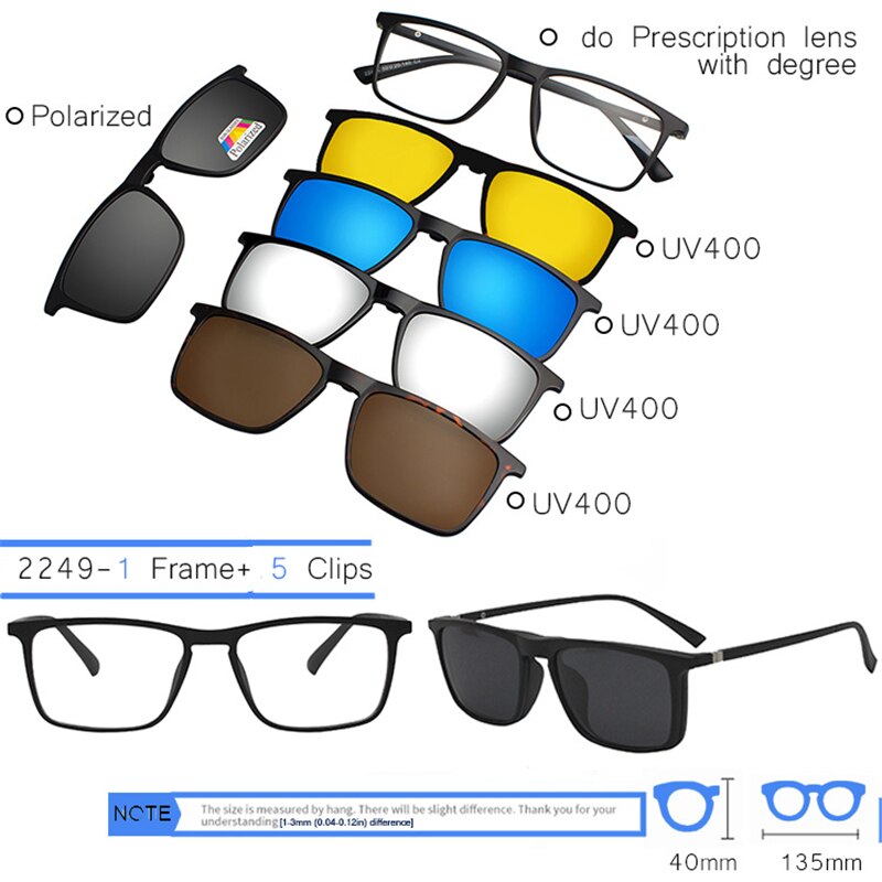 IVSTA 3 in 1 Clip Auf Sonnenbrille Männer Polarisierte Magnet Gläser Magnetische Clips Rezept Optischen Rahmen Spektakel Frauen Lesen: 2249-5PCS