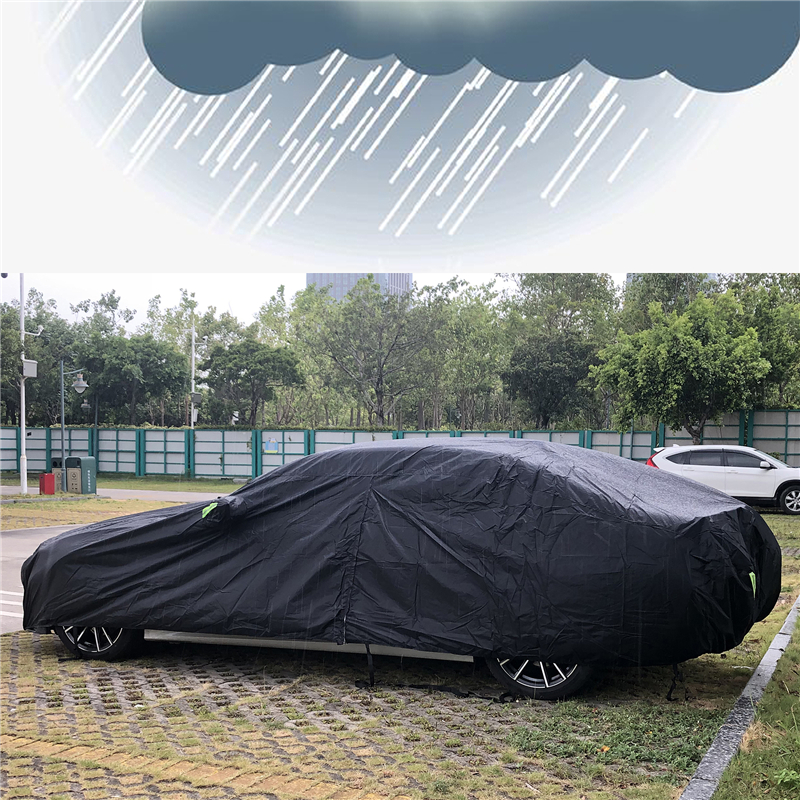 Universal SUV/Sedan Full Car Covers Outdoor Waterproof Sun Rain Snow Protection UV Car Zipper Black Car Case Cover S-XXL