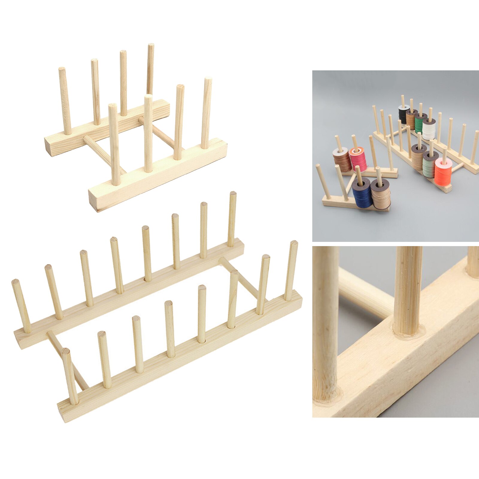 8/16 Spool Wood Sewing Thread Stand Shelf Craft Embroidery Organizer