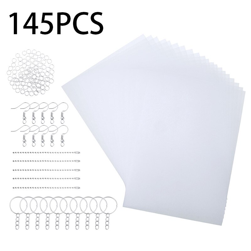 Schrumpf Kunststoff Blätter Bausatz Shrinky Papier Locher Schlüsselanhänger DIY Wärme Schrumpfen Blatt Kunststoff Papier Film Blatt