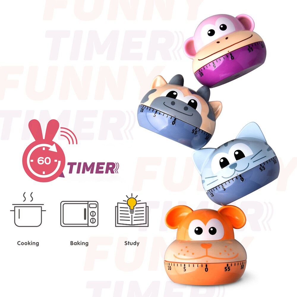 Kitchen Cooking Countdown Timers 60 Minute Mechanical Timer Alarm Timer Reminder Clock Baking Study Helper Kitchen Tools