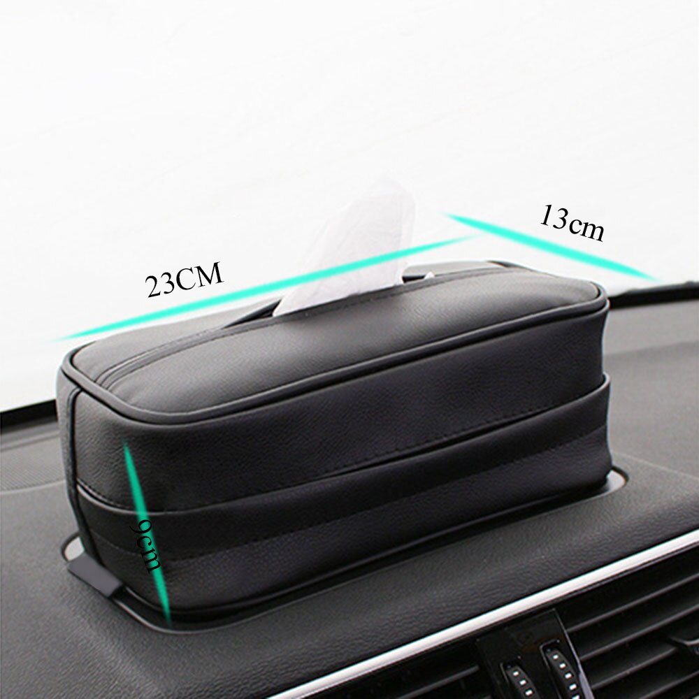 Universal Car Tissue Box Leather Car With Multifunctional Hanging Paper Box Pumping Paper Bag Storage Box Accessories