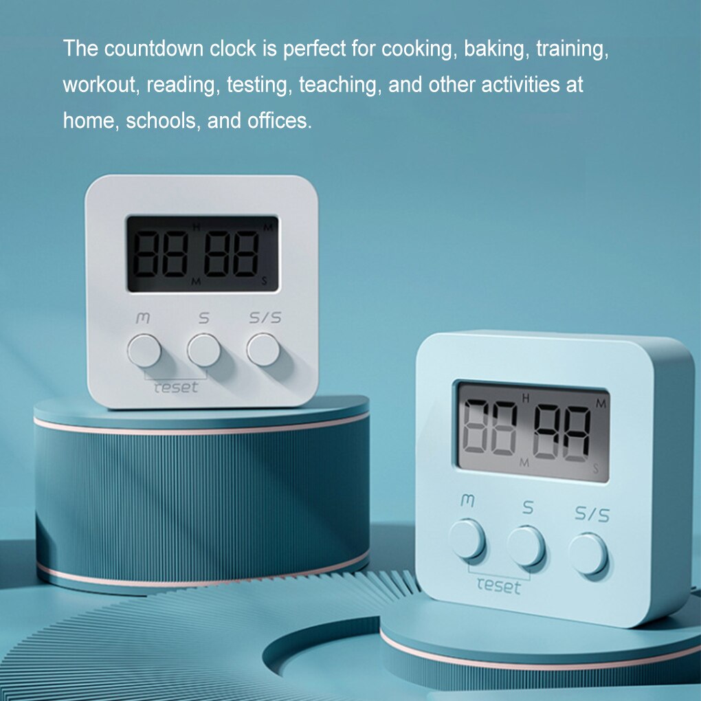LCD Digital Timer Hanging Alarm Countdown Clock Time Management Teachers Cooking Baking Timing Device Bakery