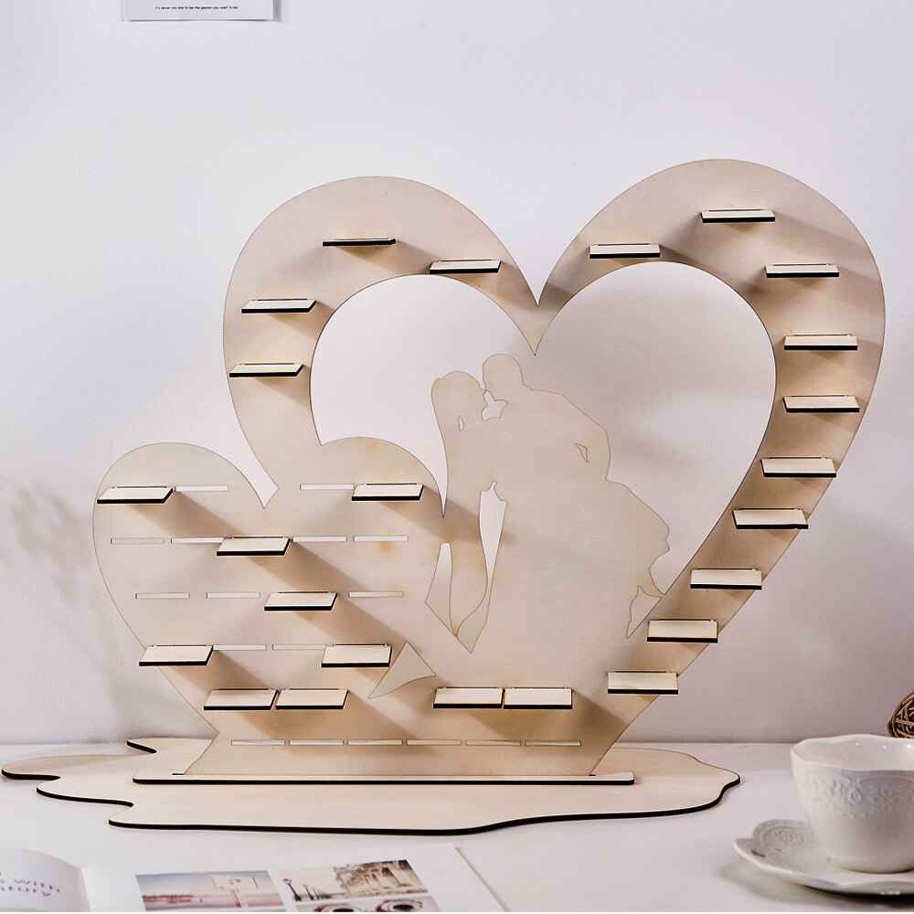 Ferrero roche – présentoir d&#39;arbre de mariage en chocolat, décoration de center de table de mariage en forme de cœur en bois, fête de célébration, pyramide de bonbons