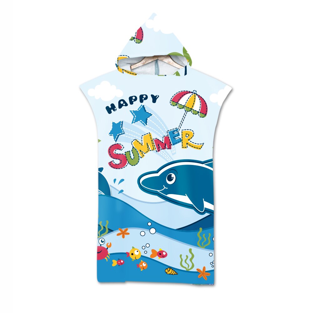Leuke Zee Dieren Cartoon Zacht Strandlaken Voor Kid Kinderen Sneldrogende Badhanddoek Zwemmen Mantel