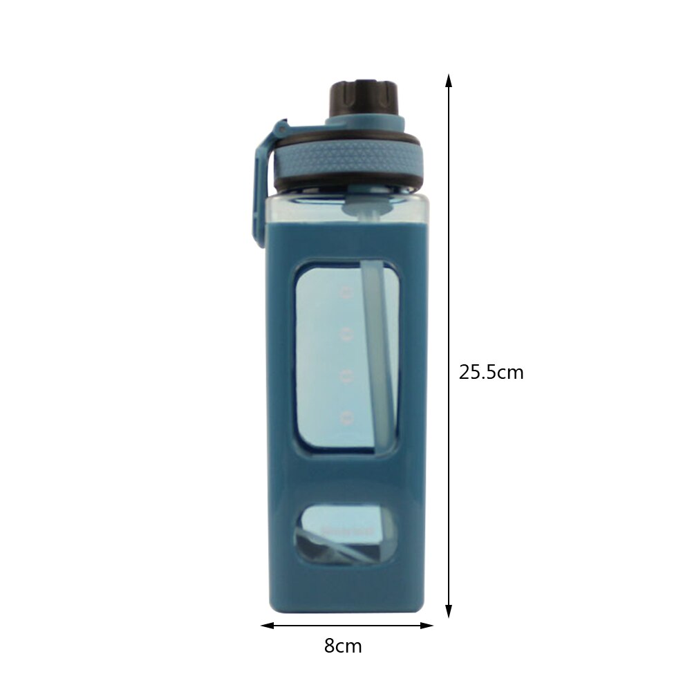 900ML transparent Platz Wasser Flaschen Kunststoff Reise Tee Saft Milch Tragbare Nette Shaker Trinken Flasche Kawaii schneiden: Blau
