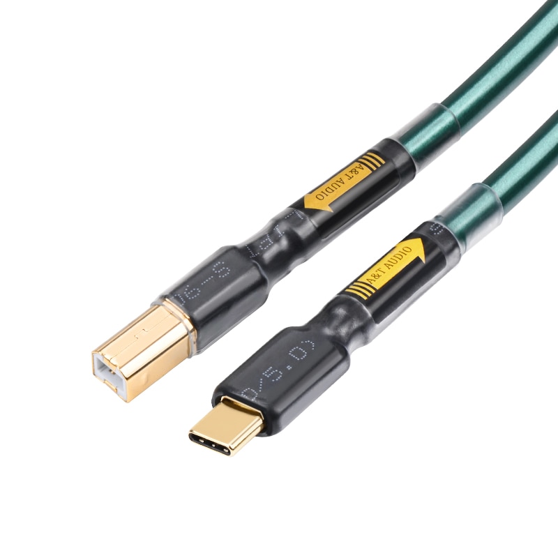 Posrebrzany kabel USB Hifi wysokiej jakości kabel 6N OCC A-B C-B typ DAC dekodujący kabel do transmisji danych kabel USB: Niebieski / 0.75 m