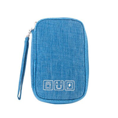 Charger Cable Travel Accessories Digital Bag Shockproof Electronic Power Bank Gadgets Pouch Organizer Earphone USB Storage Bag: Blue