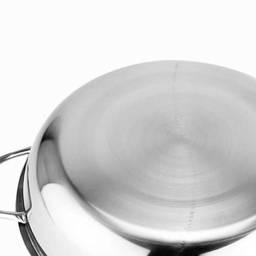 28cm Stainless Steel Pot Single-layer Kitchen Thicken Soup Stock Cooking Mandarin Duck Pot Durable Binaural Cookware