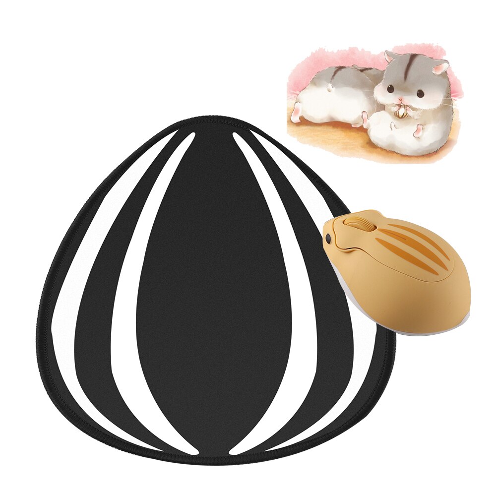 Cute Cartoon Wireless Mouse USB Optical Gaming Mouse Pink Hamster PC Mice 3D Mini Ergonomic Office Mause For Laptop Kids: yellow with pad