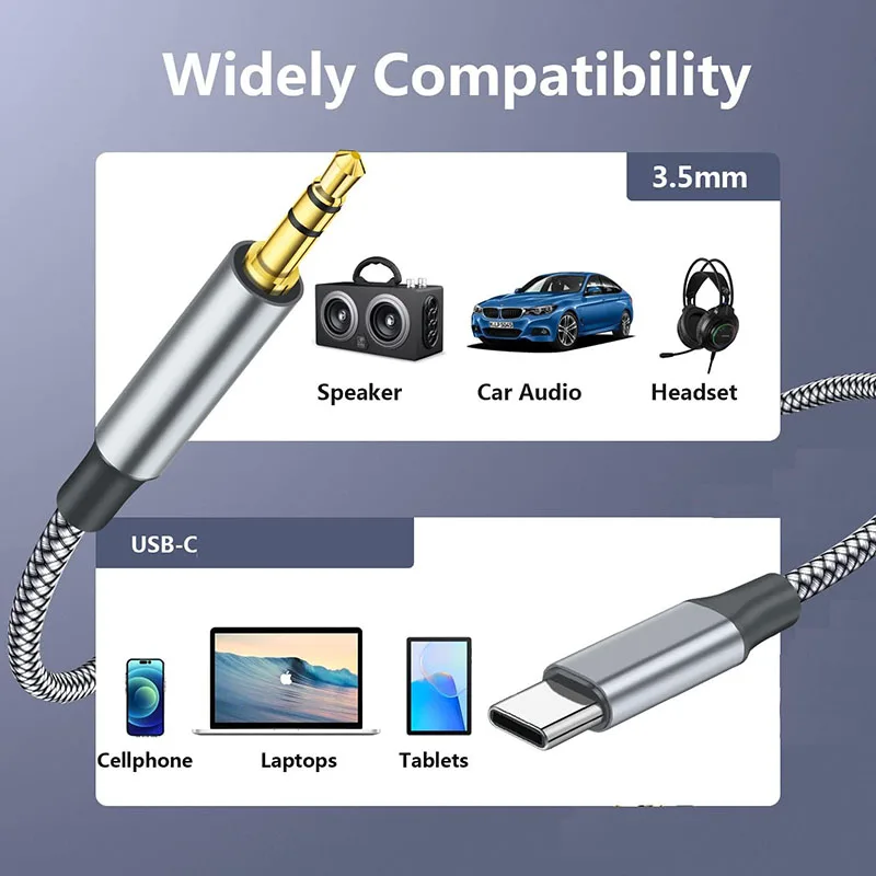 USB C auf 3,5 mm Audio Aux Jack Kabel USB Typ C auf Stecker Adapter Dongle Kabel Kabel Auto Kopfhörer kompatibel mit iPhone 16/15