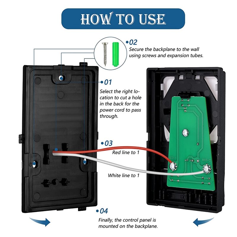 2Pcs Multi-Function Control Panel Replacement Panel Wall Keypad Button For 78LM 81LM 371LM 971LM Garage Door Opener