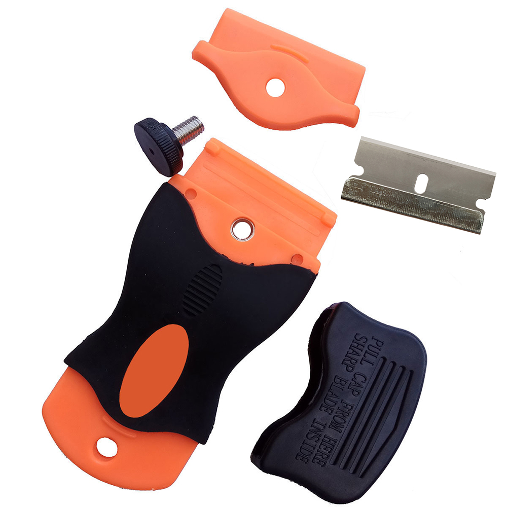 Window Tint Tool Ceramic Glass Oven Paint Razor Scraper Glue Sticker Clean Removing Squeegee 1.5" Blade Plastic handle E12+20M