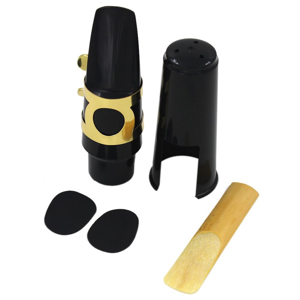 Alto Sax Saxofoon Mondstuk Plastic met Cap Metalen Gesp Reed Mondstuk Patches Pads Kussens