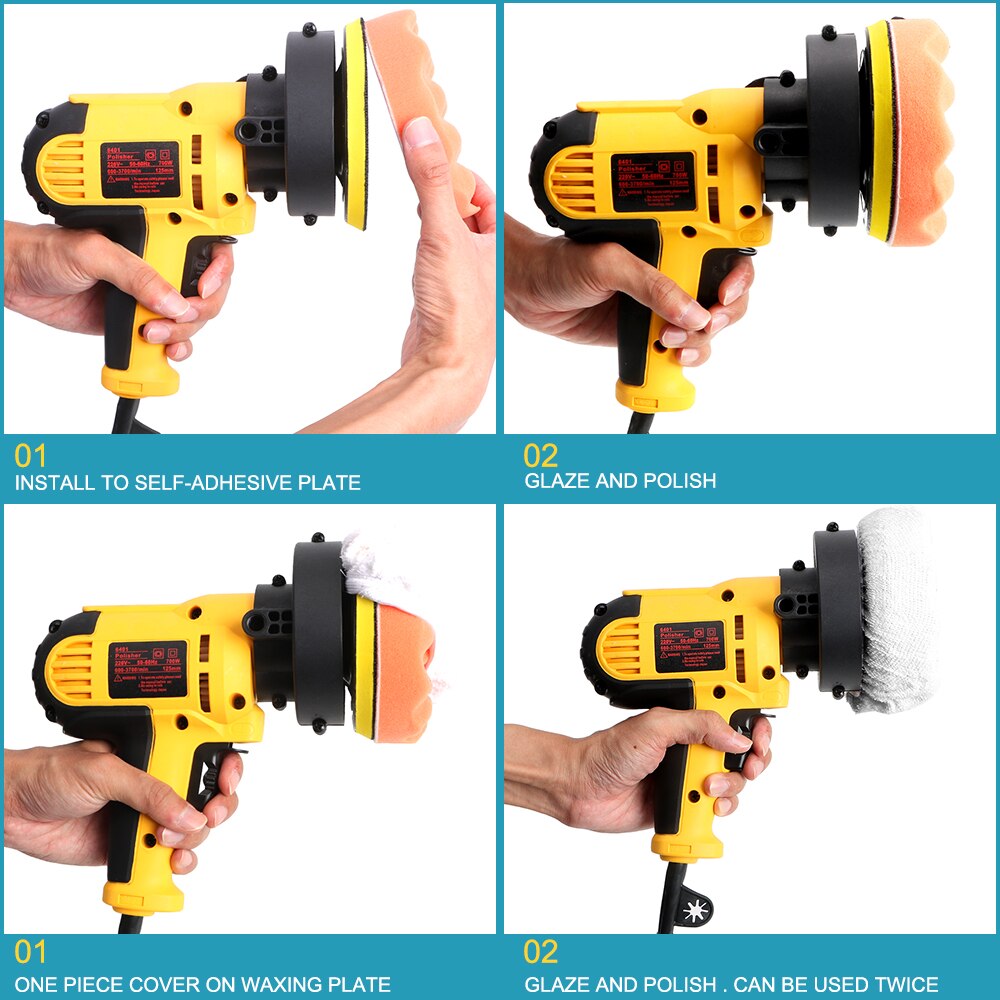 Adjustable Speed Electric Car Polisher 220V 3700rpm Car Accessories 700W Auto Polishing Machine Sanding Waxing Tools