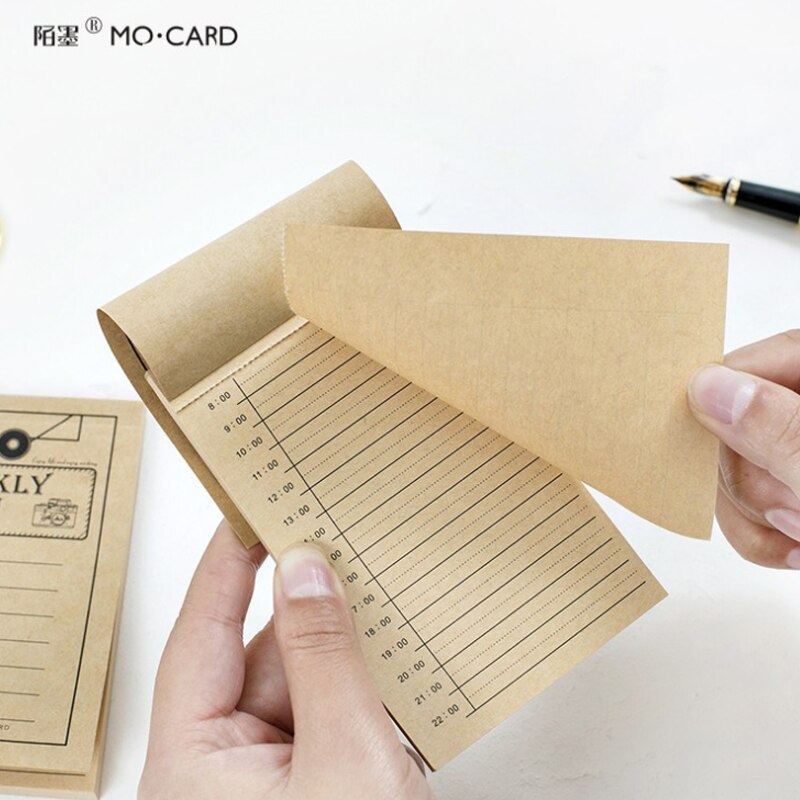 16 pakker simpelt kraftpapir lille teerbar note bog til at gøre listen plan notesbog månedlig kraft tidsplan bærbar bog