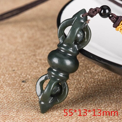 XinJiang Tian Vajra Hanger Ketting Jade JinGangChu Lucky Amulet Ketting Met Ketting Voor Mannen Vrouwen: 55mm13mm13mm