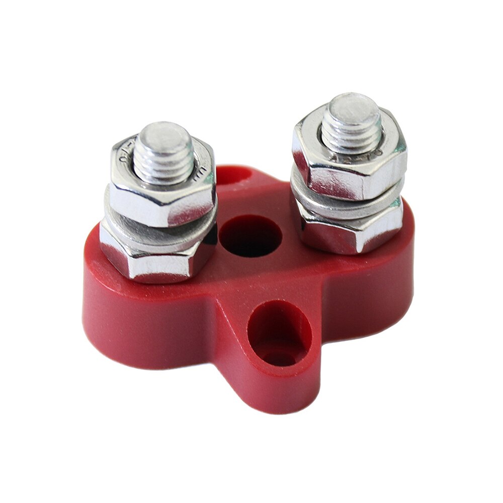 Positive Bus Bar Power Terminal Blocks DC 48V M8 (5/16") Dual Heavy-Duty Terminal Studs Power and Ground Junction Block