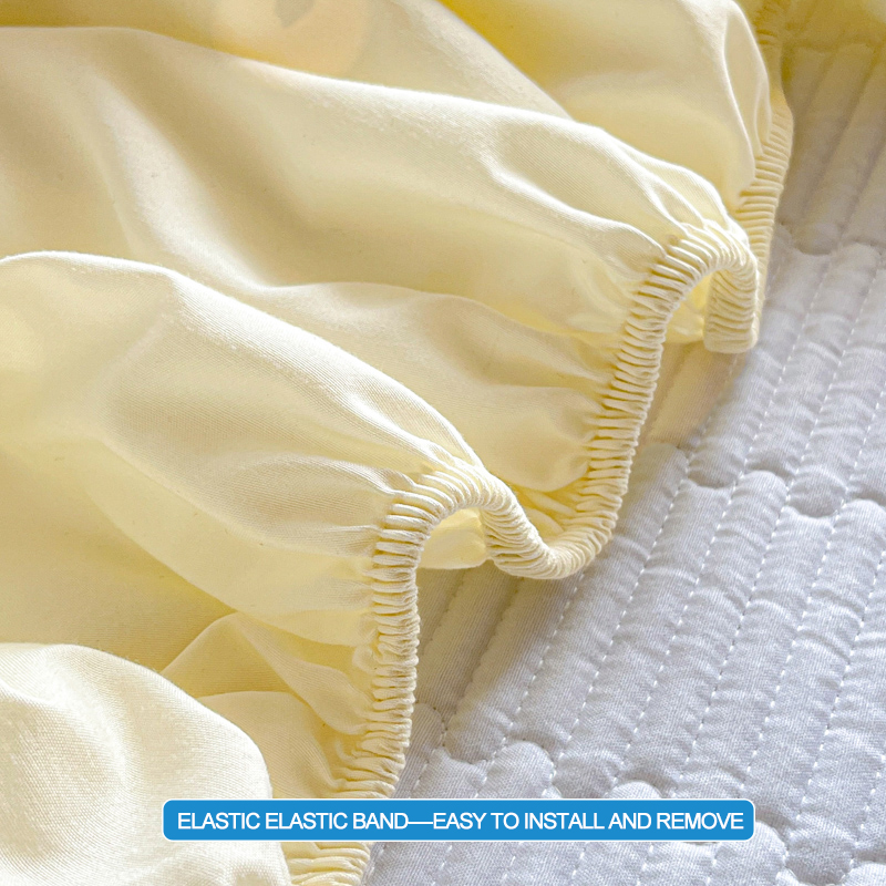 Premium åndbart madrasbetræk luksus madrasbeskytter allergivenlig lydløs senglagen, enkelt dobbelt familiestørrelse