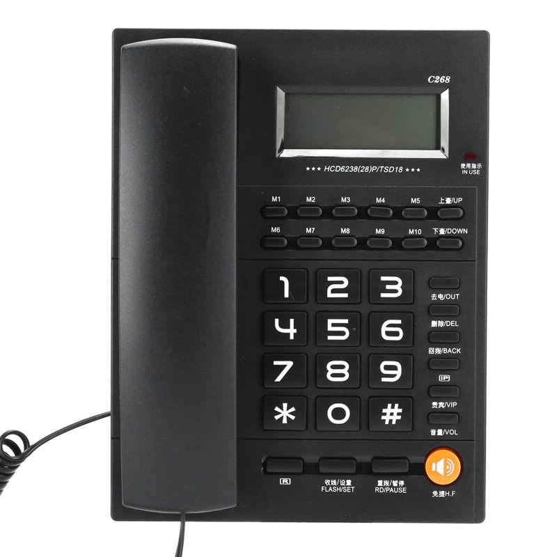 Home Landline Phone Wired Telephone Desk Corded Phone for Home Office Hotel Restaurant Landline Phone