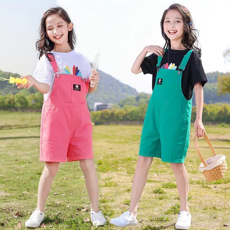 Girls Summer Kids Overalls Suspenders Shorts 2022 Brand Clothing Children Jumpsuit Teenager Girls Casual Suspenders Jeans