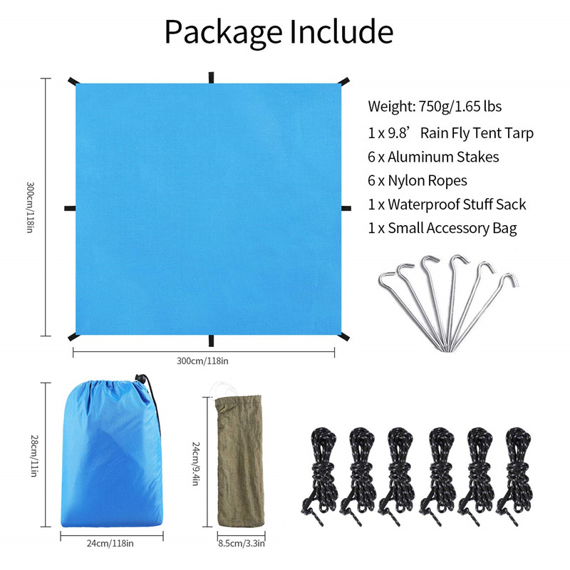 10X10 Voeten Regen Vliegen Hangmat Tent Tarp Voor 2000PU Waterdichte Bescherming-Grote Luifel Is Draagbaar En Biedt ideaal Onderdak