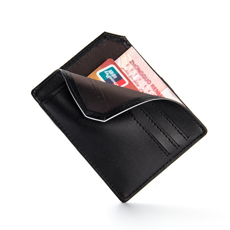 Men Male PU Leather Small Credit Bank ID Plastic Card Case Holder Supre Thin Casual Wallets And Purse Brief Style