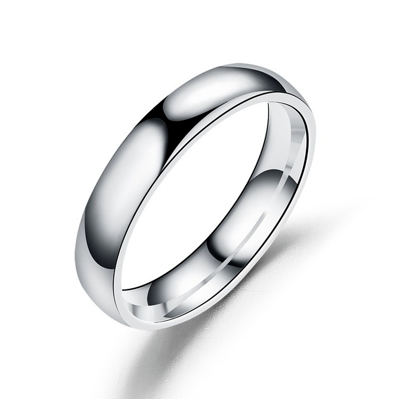 Simple 6mm Titanium Ring Women Men Prevent Allergy High Polished Wedding Rings Stainless Steel Couple Finger Jewelry: 8 / Silver