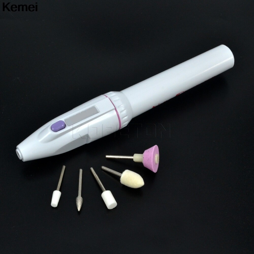1 st Mini Nail Art Boor Machine Elektrische Nagel Boren Pen Buffers Art Salon Manicure Pen Tool 5 bits Polish gereedschap