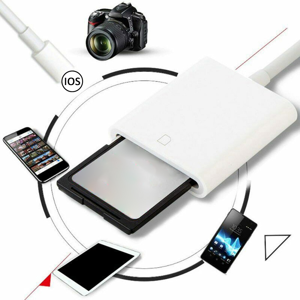 Sd-kaart Adapter Otg Verlichting Naar Micro Sd Camera Kaartlezer Telefoon Sd-kaart Lezen Voor Ios 9.2/Iphone 6 7 8 11 Xs/Ipad Pro