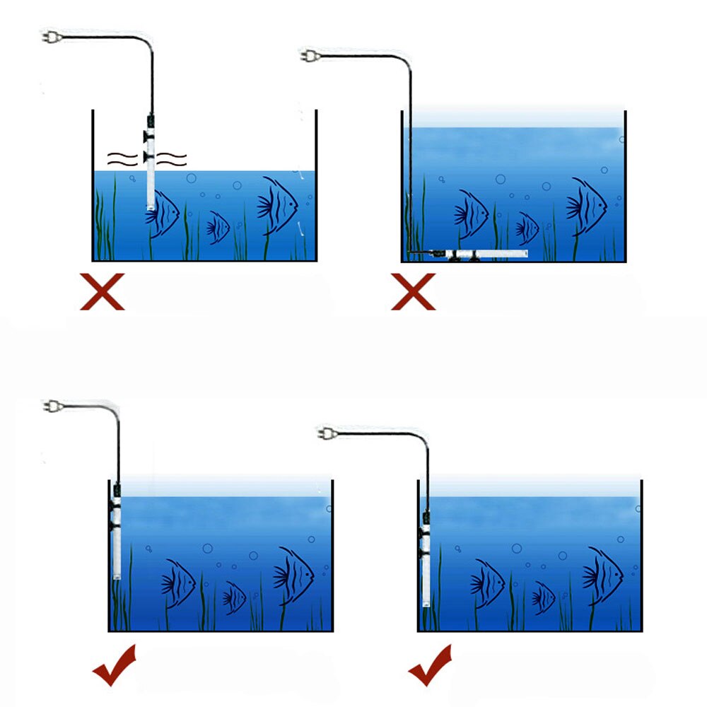 300W varilla de calentador de acuario sumergible ajustable Control de temperatura agua de calor para tanque de peces varilla de calefacción herramientas de ahorro de energía