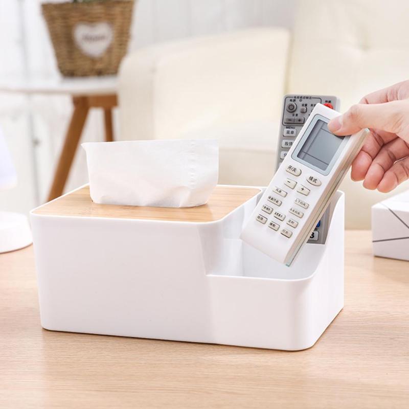 Multi-function Plastic Tissue Box Phone Shelf Holder Napkin Tissue Dispenser Organizer Conditioner Remote Control Holder