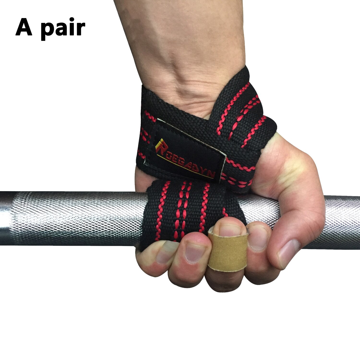 ROEGADYN Deadlift Gym Pols Wrap Fitness Polssteun Afvallen Training Gewichtheffen Acht Vorm Wrist Strap: Red1 / 27 x 12cm