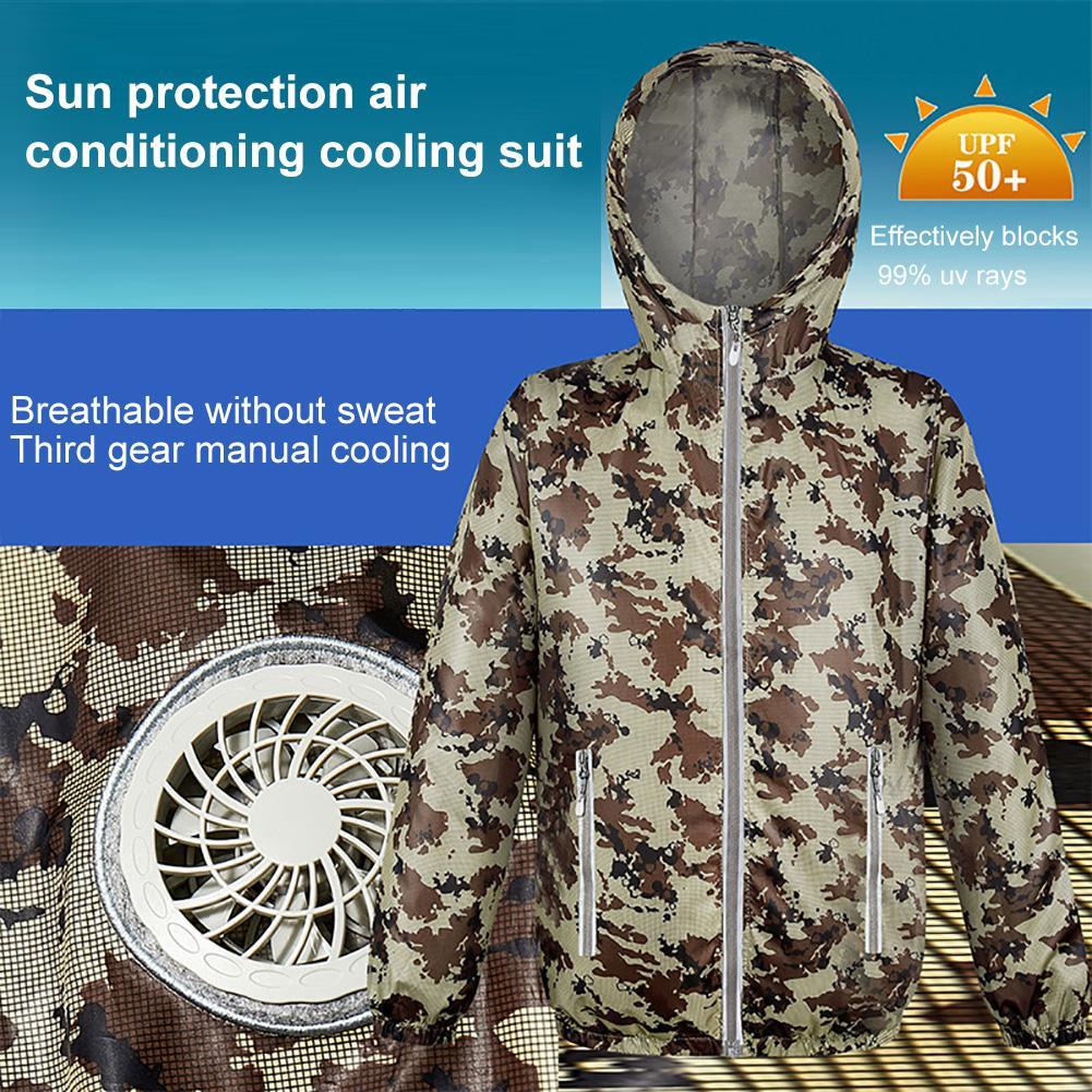Camouflage Summer Air Cooling Fan Men Hooded Long ... – Grandado
