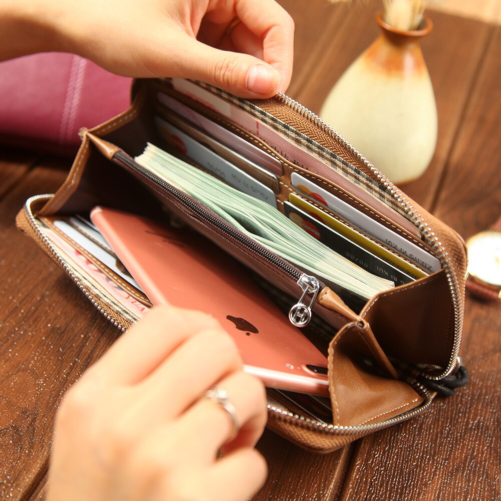 Catei Karrui Men's wallet business casual large-capacity clutch bag soft oil wax leather multi-card mobile phone bag