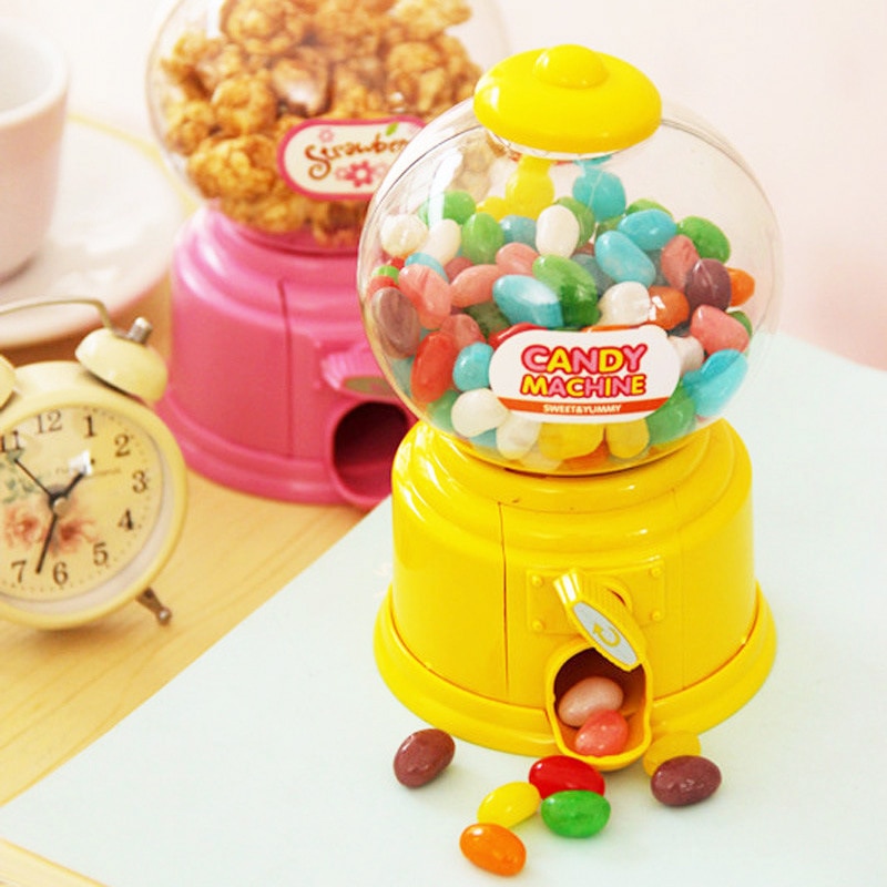 Sweets Mini Candy Machine Bubble Gumball Dispenser Coin Children Coin Bank Cans Toy For Kids Christmas Birthday