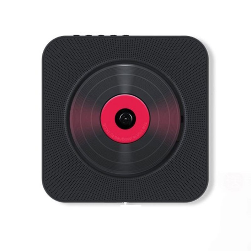 Reproductor de CD Bluetooth montado en la pared con pantalla reproductor de música USB portátil reproductor de DVD Con altavoz incorporado negro: Default Title