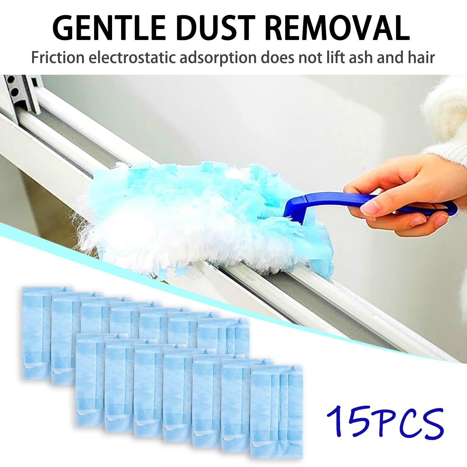 25# Duster Disposable Electrostatic Absorbent Fiber Duster Household Cleaning Adsorption Duster Fiber Duster 15pc Brush Head: Default Title