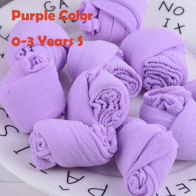 10 Paren/pak Snoep Kleur Babysokjes Dunne Zomer Sokken Kinderen Baby Jongens Meisjes Bebe Meias 0-3-9 jaar: 0 to 3 S Purple
