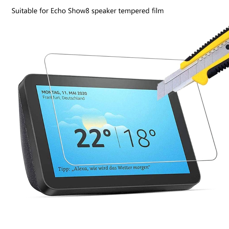 K3NB Gehard Glas Screen Protector Beschermende Film Anti-Kras 9H Hardheid Bubble-Gratis Compatibel Met Echo Show 8