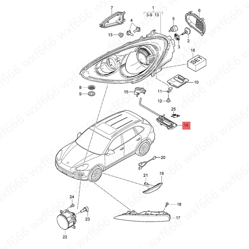 Car Front headlight lock fixing bracket -por sch eca yen ne4.8 Illumination lock block clip Spring adjuster