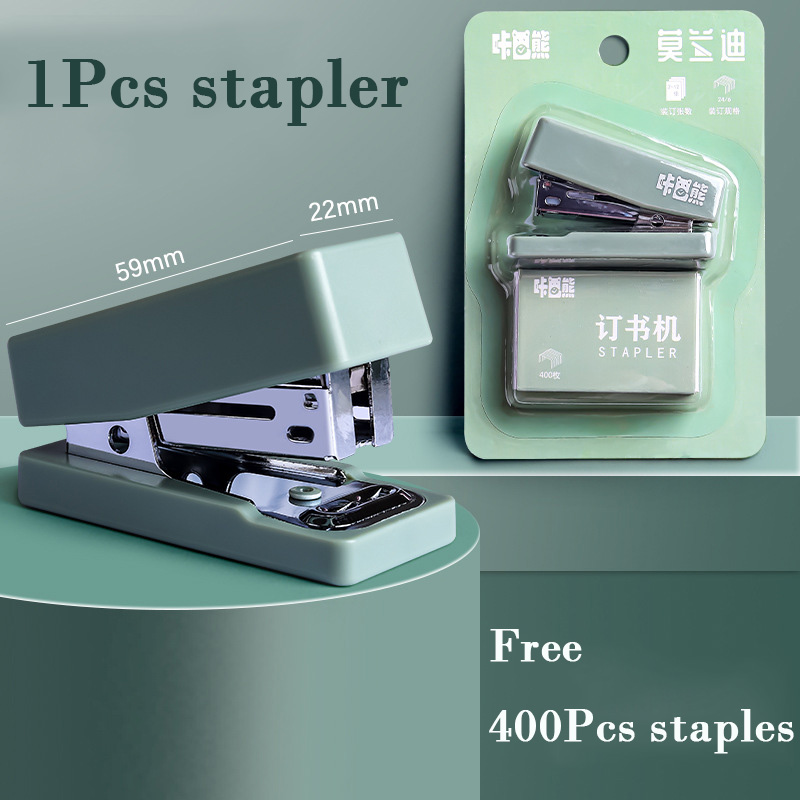 Bear Mini Stapler Set with 400pcs Staples Kawaii Astronaut Paper Binder Stationery Office Binding Tools School Supplies: 05
