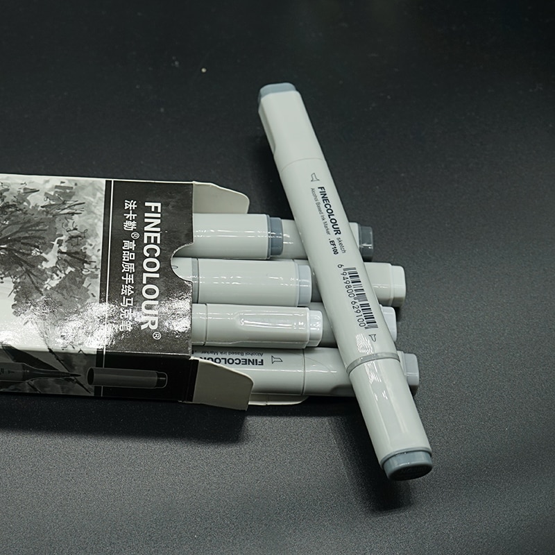 Greys 7 stijlen inkt op alcoholbasis met dubbele punt, neutrale grijze kleur, schetsset, manga-tekenmarker, grijze tinten manga