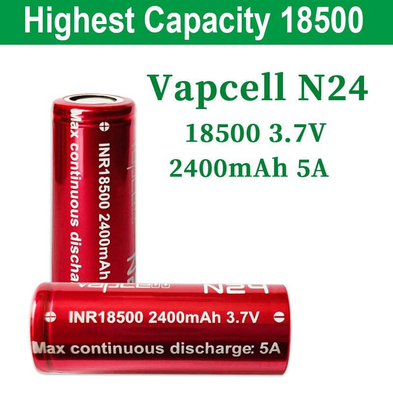 Original Vapcell 18500 Battery N20 N24 N26 3.7V Rechargeable Lithium Batteries INR 18500 Li-ion Cell for Consumer Electronics: Orange / Bundle 4