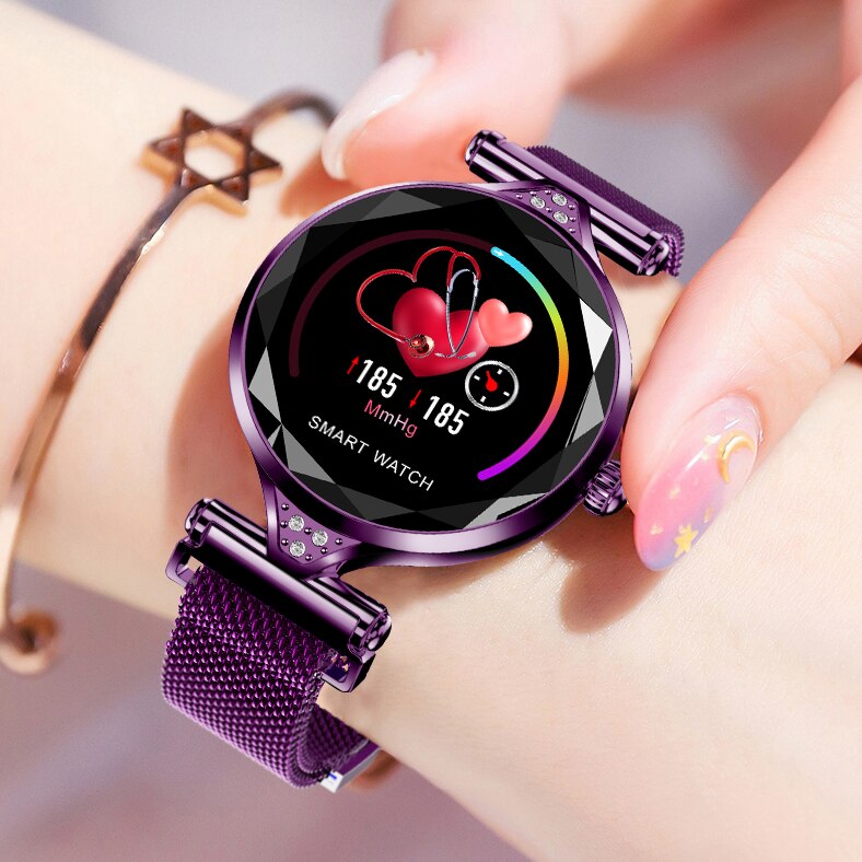 696 H1 Women Smart Bracelet Watch Heart Rate Blood Pressure Fitness Tracke Wristband Diamond Smartwatch IP67 Waterproof