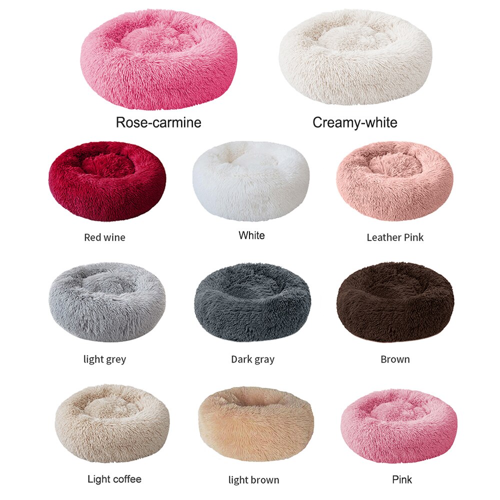 27 colores felpa redonda Gato cama casa Invierno gatos durmiendo nido suave largo felpa perro cesta mascota Mat Supplie